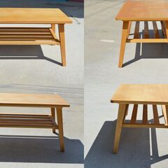 激安 先着順♪ コーヒーテーブル ローテーブル リビングテーブル 天然木製 ウレタン塗装 インテリア 家具 【9】の画像