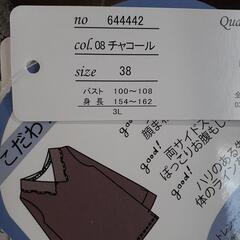 (12)タグ付き新品未使用　3Lサイズ　長袖カットソー　チャコールグレーの画像