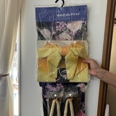 大人用浴衣　作り帯　下駄　セット