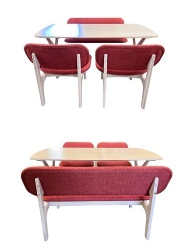 NO.1427 ニトリ ダイニングセット LDテーブル リラックス160 1PチェアリラックスワイドKB 2PチェアリラックスワイドKB 中古