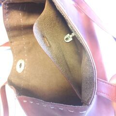 ピンクのレザー手提げBAG　の画像