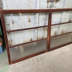 窓　ガラス窓　3区切り 2枚セット　11,000円　建具　木枠　...
