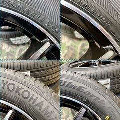 「商談中」㉛155/65R14新品ヨコハマタイヤ4本と中古ホイールとナット付きの画像