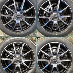 「商談中」㉛155/65R14新品ヨコハマタイヤ4本と中古ホイールとナット付きの画像