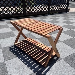 ニトリ　棚　木製　キャンプ　BBQ 庭