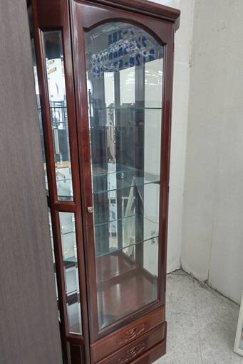 ヴィンテージ　ガラス　ショーケース ☆ガラスショーケース/アンティーク風/おしゃれ/コレクション