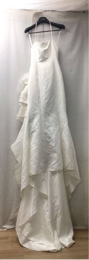 ★S12064【ウエディングドレス】11号 飾り取り外し可能 洗濯表示あり