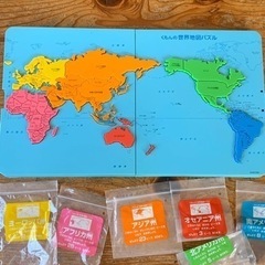公文の世界地図パズル　、日本地図パズルの画像