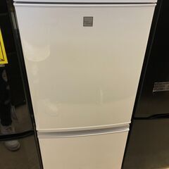 シャープ SHARP 2ドアノンフロン冷蔵庫  SJ14E5-KW 137L  1人暮らし 2人暮らし コンパクト  つけかえどっちもドア  ナノ低温脱臭触媒  キッチン家電 クリーニング済 堺市 石津【ジャングルジャングルサカイ石津店】