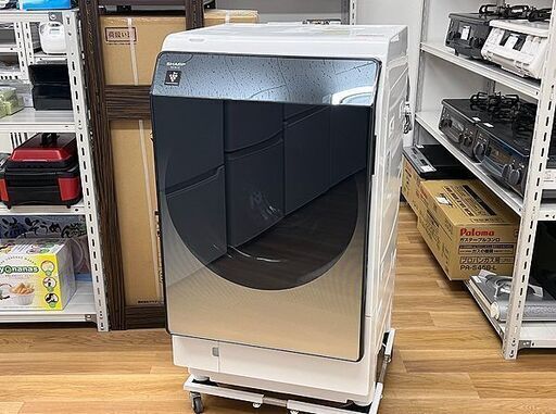 (Y)北大前! シャープ ドラム式洗濯機 ES-W113-SL 2021年製 洗濯11kg 乾燥6kg ハイブリッド乾燥 左開き プラズマクラスター 一部難あり 札幌発 2038444