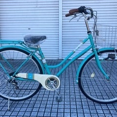 【27インチ自転車】6段変速　LEDオートライト付　前後タイヤ、...