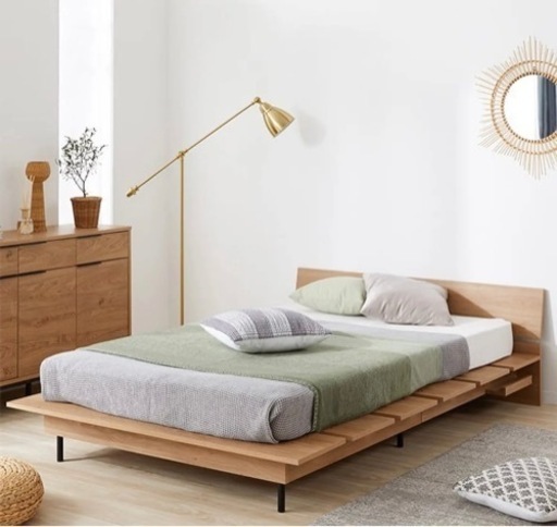 LOWYA すのこベッド 木目調 北欧風[セミダブル] 定価¥36,990