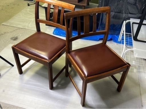 カリモク　ダイニングチェア　ビンテージ　2脚セット椅子 木製　ダイニングチェア