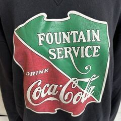90S コカコーラ スウェット 日本製 ブラック サイズ4 D-TK395 Coca Cola 企業物 トレーナー 古着 現状品 札幌市白石区 白石店の画像