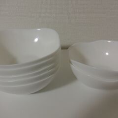 0円：春のパン祭り 白い皿 2種類 合計7枚 中古