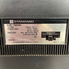 【STANDARD】 スタンダード FM AM ラジオ カセット ラジカセ KR-1900 昭和レトロ アンティーク ヴィンテージ K0010Jの画像