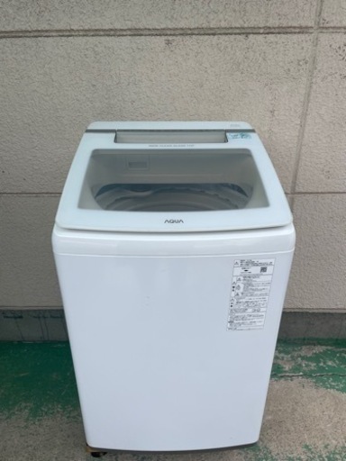 大容量！【美品】2019年製　AQUA　全自動洗濯機　10kg 　ホワイト色