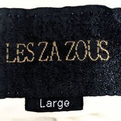 LES ZA ZOUS バギーパンツ イージーパンツ  総柄グレー サテン生地 サイズ：Largeの画像