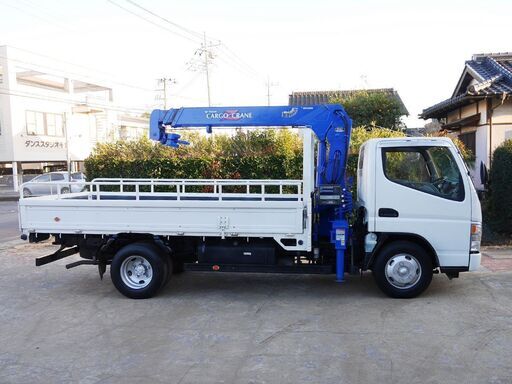 三菱キャンター3t 積載2000kg 15.5KM タダノZR233 3段クレーン 2.33T吊 ラジコン無 燃焼無 点検整備記録簿 機関良好 動画有