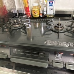 ガスコンロ(プロパンガス用)コンロ奥ラック付き