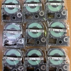 キングジム  6mm  白ラベル／黒文字  テプラテープ  9個
