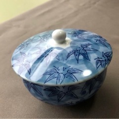 【新品未使用】有田焼 番茶器 蓋付茶器揃 呉須笹★急須1点湯呑5点セット 小峰の画像