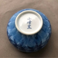 【新品未使用】有田焼 番茶器 蓋付茶器揃 呉須笹★急須1点湯呑5点セット 小峰の画像