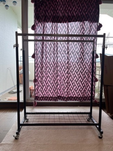 家具 収納家具 頑丈なハンガーラック高さ119㎝〜178㎝