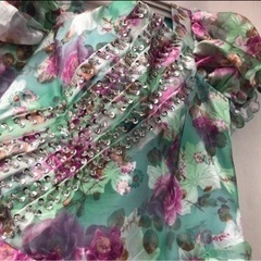 ★S12066【カラードレス 】ウェディングドレス 花柄 キャバ嬢ドレスの画像