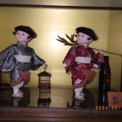 日本人形　２セット　昭和物　ガラスケース人形　　現状渡しの画像