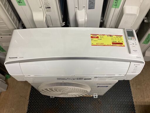 K05262　中古エアコン パナソニック 2018年製 主に6畳用 冷房能力 2.2KW / 暖房能力 2.2KW