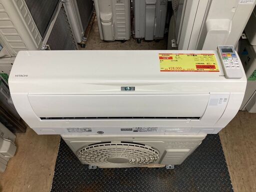 K05294　中古エアコン 日立 2019年製 主に6畳用 冷房能力 2.2KW / 暖房能力 2.5KW