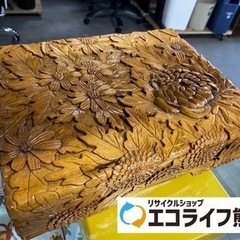 アンティーク　木彫り箱　小物入れ