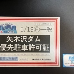 みなかみ3ダム春の点検放流 矢木沢ダム優先券&駐車券