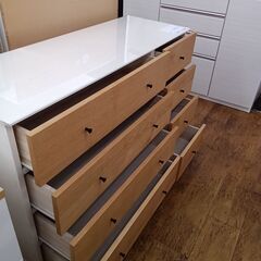 ★ジモティ割あり★  チェスト ライトブラウン H86×D41×W119 クリーニング済み MT1265の画像