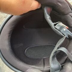 中古ヘルメット　ジェットヘル　黒ホワイトライン系　サイズフリー　原付50-125cc用の画像