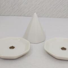 開運・浄化に  盛り塩用 八角形 型・皿 3点セットの画像
