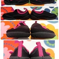 【値下】16.0cm VISIONPEAKS  サマーシューズ 内側に記名あり ブラック ピンク 中古　の画像
