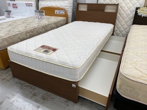 【愛品館 江戸川店 シングル】 NITORI（ニトリ） 収納付き シングルベッド ID:153-019012-007