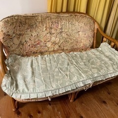 7/16まで！2人掛けラタンソファ（籐ソファ）差し上げます！の画像