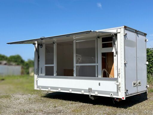 2.5坪/長さ480cm・キャンピングコンテナ！キッチンカー！移動販売車！鍵付き 断熱材 (小屋 移動店舗 移動事務所 ワークスペース