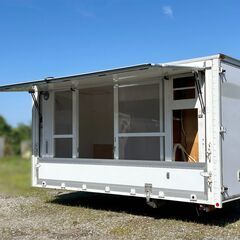 2.5坪/長さ480cm・キャンピングコンテナ！キッチンカー！移動販売車！鍵付き 断熱材 (小屋 移動店舗 移動事務所 ワークスペース) 福岡発の画像