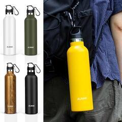 ALNAE 水筒 750ml スポーツボトル 真空断熱 保温保冷　ブラック　卸し　アマゾン在庫　キャンプ　アウトドア　登山の画像