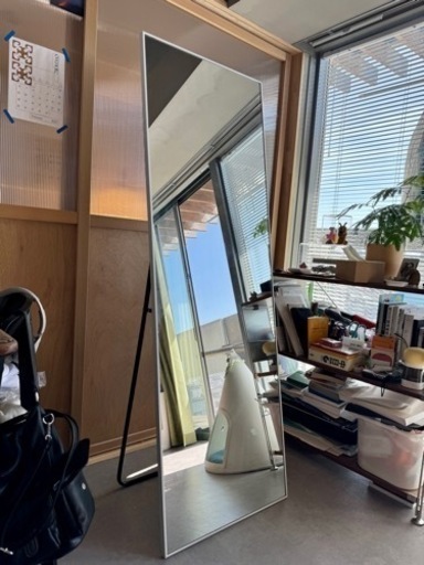 MiraHope 全身鏡 スタンドミラー 大型 姿見鏡 全身ミラー 壁掛け鏡 おしゃれ 幅54cm 高さ163cm (シルバー)