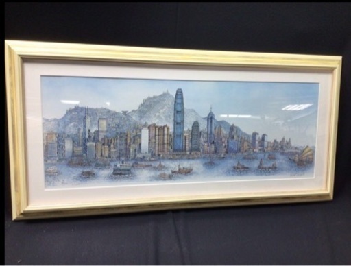 S+274【額装】風景画 水彩画 リトグラフ 98/1000