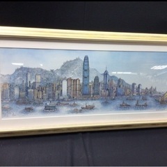 S+274【額装】風景画 水彩画 リトグラフ 98/1000 