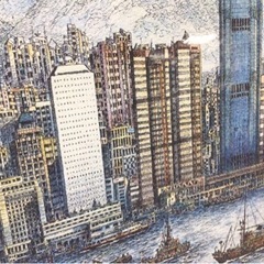S+274【額装】風景画 水彩画 リトグラフ 98/1000 の画像
