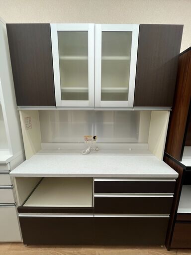 ★ジモティ割あり★ パモウナ 食器棚 ブラウン H202×W139×D50 クリーニング済み KJ5103