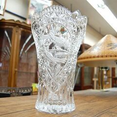 ホフバウアー 花瓶 大型 口径16×高さ26㎝ クリスタル ガラス 鳥 フラワーベース 大型 Hofbauer 札幌市 清田区 平岡の画像