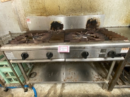 中古　業務用ガスコンロ（4口）※動作確認未
